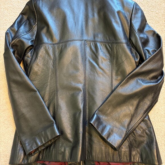 Wilson thinsulate ultra Women's black leather quilted coat rn 69426 - Picture 8 of 8